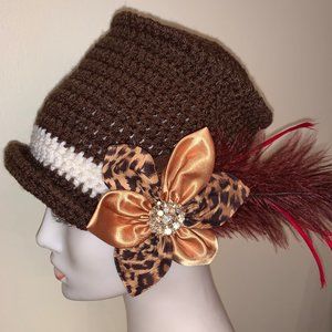 Foxy Lady Hand Crocheted Flapper Hat